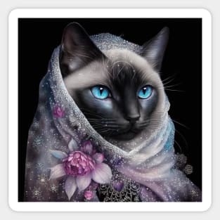 Modest Siamese Cat Sticker